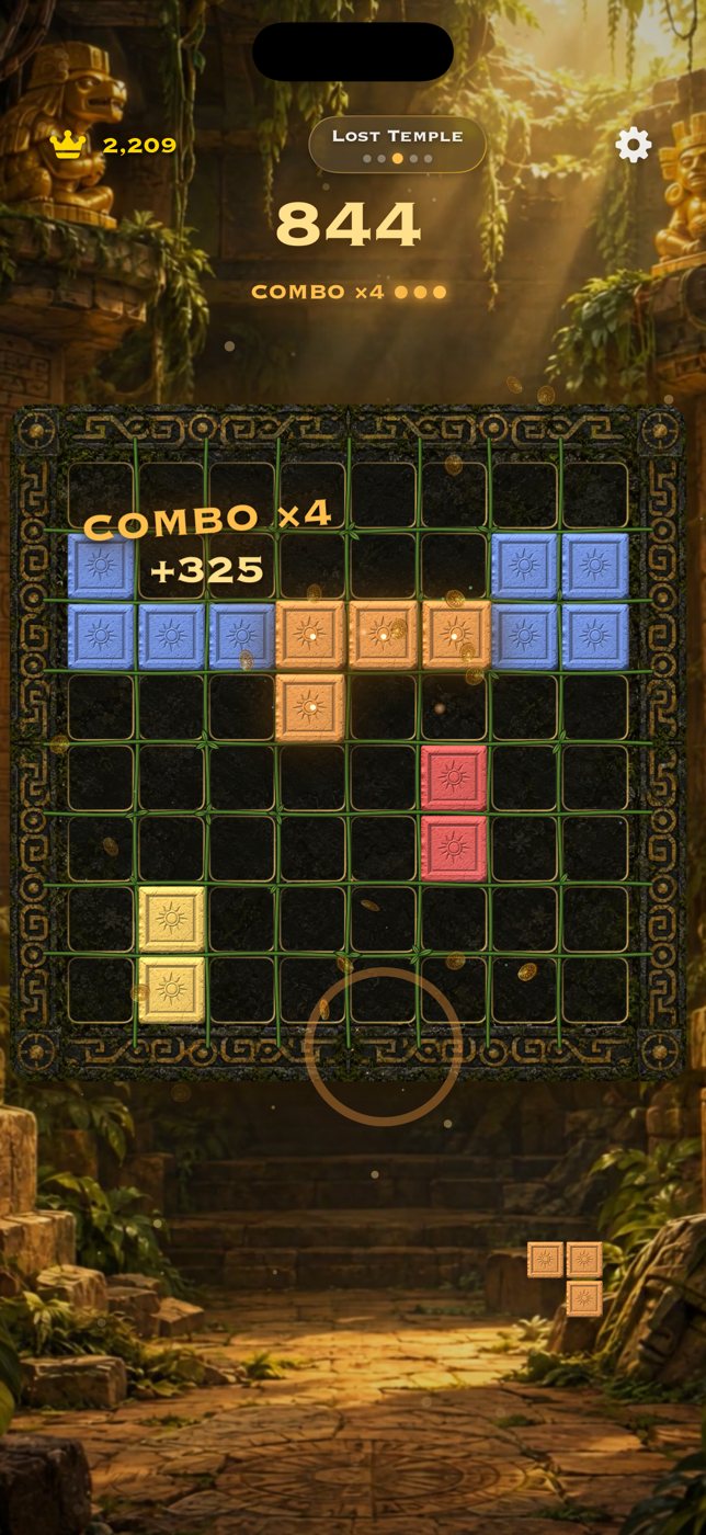 OtterBlast gameplay in the Lost Temple world on iPhone